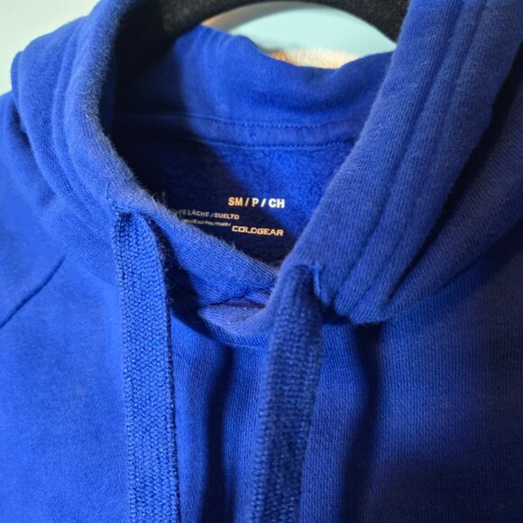 Under Armour Men's Loose Long Sleeve Blue ColdGear Hoodie Small S - Picture 7 of 9